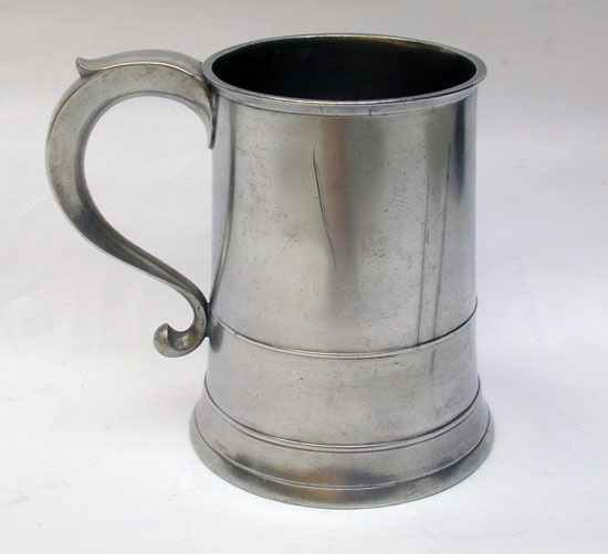 A Quart Pewter Export Mug Used as a Measure