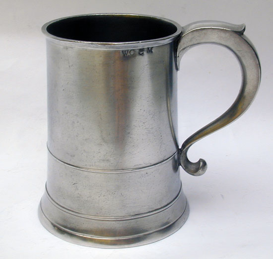 A Quart Pewter Export Mug Used as a Measure