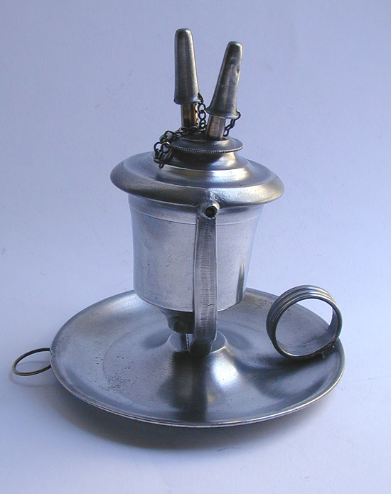 A Pewter Swivel Chamber Lamp