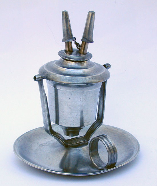 A Pewter Swivel Chamber Lamp