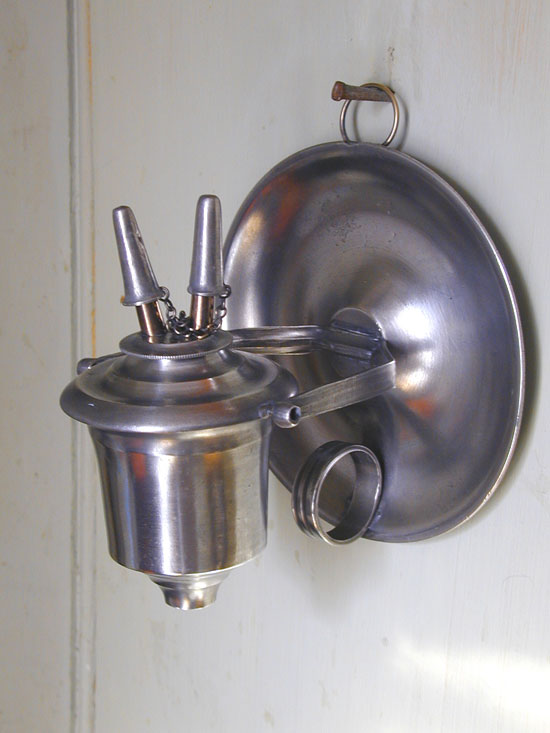 A Pewter Swivel Chamber Lamp