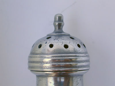 An 18th Century English Export Pewter Caster