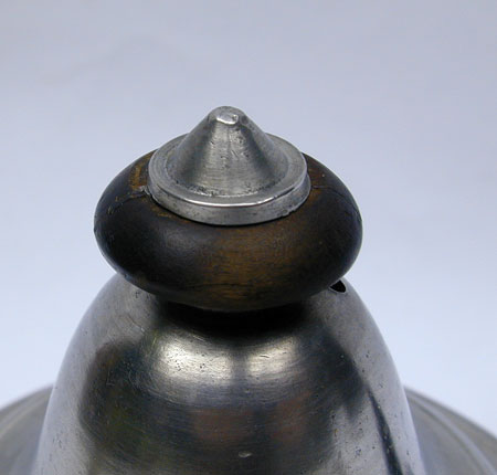 A Unmarked American Pewter Extended Foot Pear Form Teapot