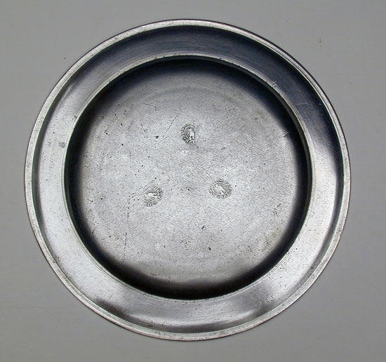 A Very Rare American Pewter Plate by Joseph Belcher