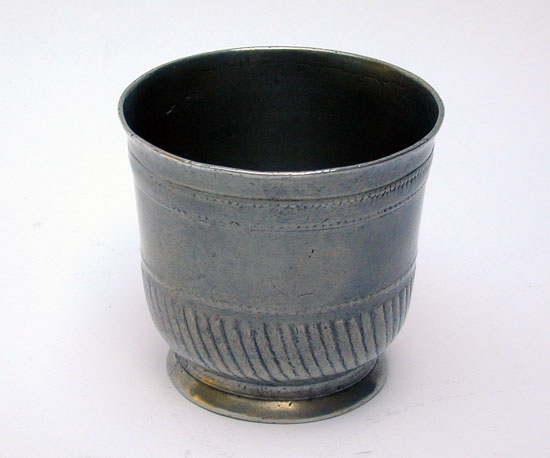 A Rare Pewter Gadrooned Pewter Cup