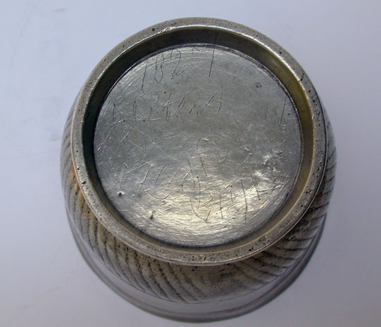 A Rare Pewter Gadrooned Pewter Cup