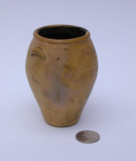 A Miniature Stoneware Ovoid Jar