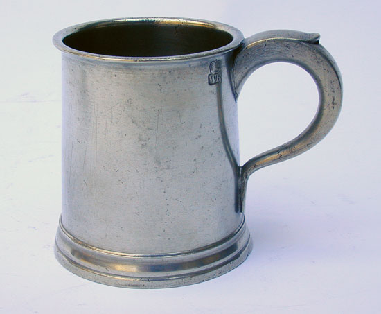 A Most Rare 1/2 Pint Pewter Export Mug by John Townsend