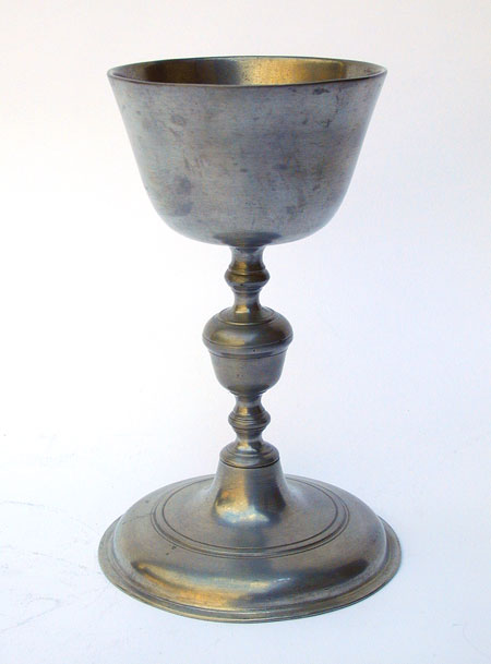 A Most Handsome Continental Pewter Chalice