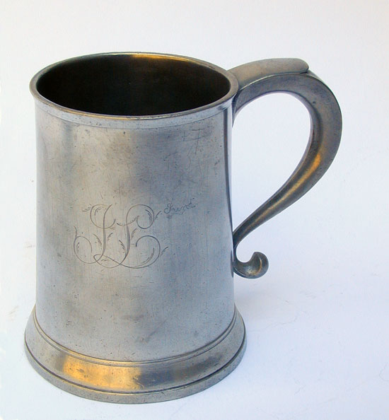 An Engraved Pewter Export Quart Mug