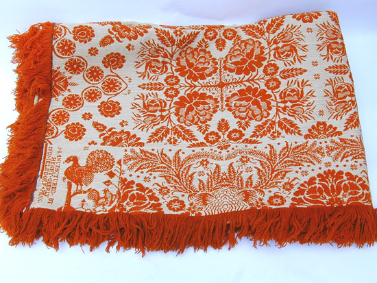 A Jacquard Patterned Coverlet by Henry Oberly