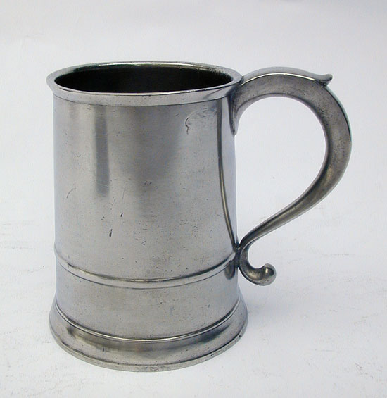 A Quart Pewter Mug by Samuel Hamlin