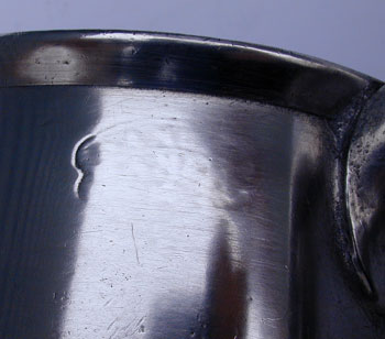 A Quart Pewter Mug by Samuel Hamlin