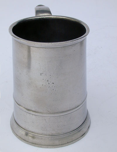 A Quart Pewter Mug by Samuel Hamlin