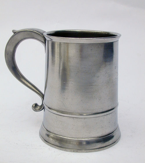 A Quart Pewter Mug by Samuel Hamlin