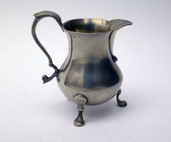 18th Century Three Footed Pewter Export Cream Pot