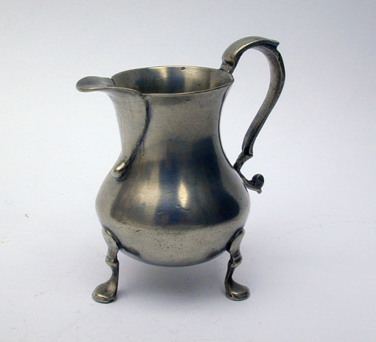 18th Century Three Footed Pewter Export Cream Pot