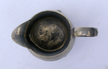 18th Century Three Footed Pewter Export Cream Pot