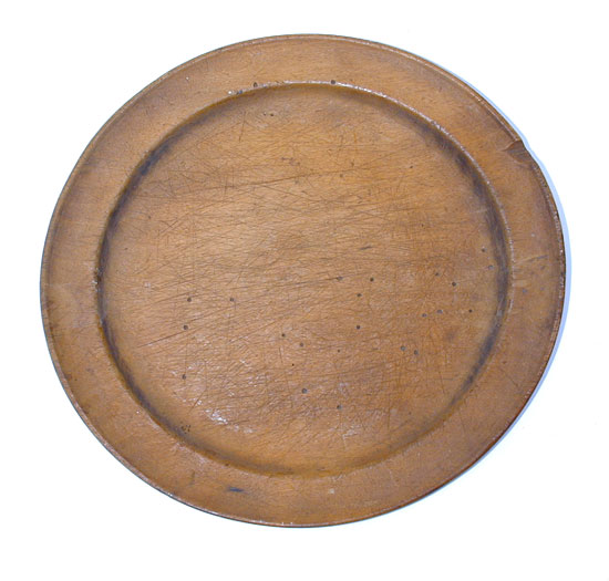 A Treenware Plate with Initials