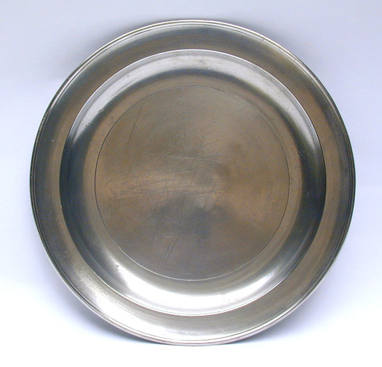 A Narrow Rim Pewter Plate by Boardman & Hart