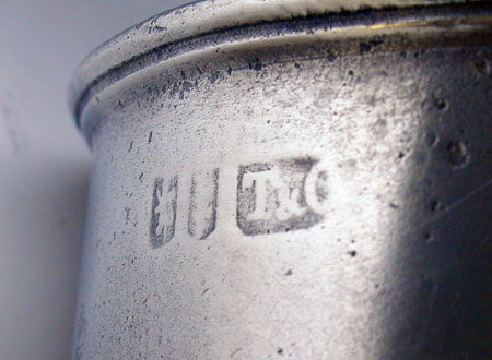 A Scarce 1/2 Pint Export Pewter Tankard by Townsend & Compton
