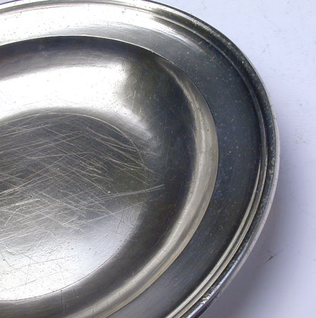 A Pewter Export Soup Plate by Thomas & Townsend Compton