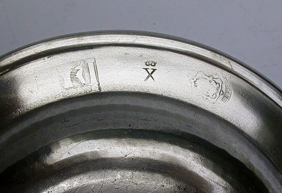 A Flat Rim Export Pewter Plate by Stephen Cox