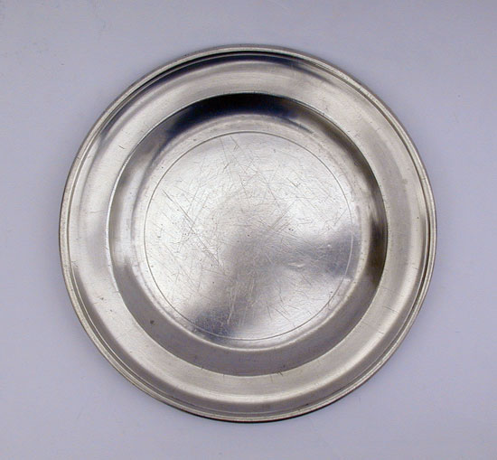 Single Reed Rim Export Pewter Plate by Robert Bush & Co.