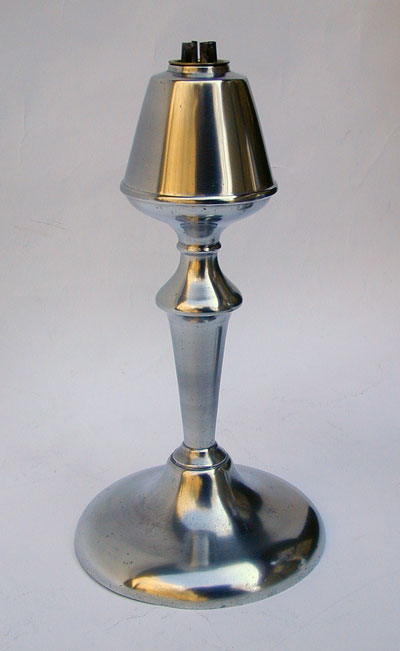 A Most Interesting Pair of Unmarked American Pewter Lamps