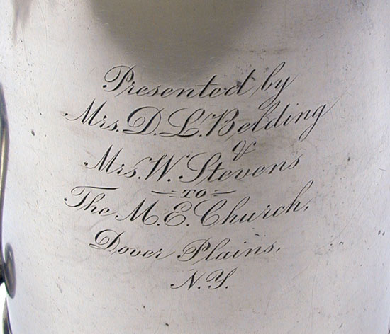 An Unmarked Two-Quart Boardman Flagon with Inscription