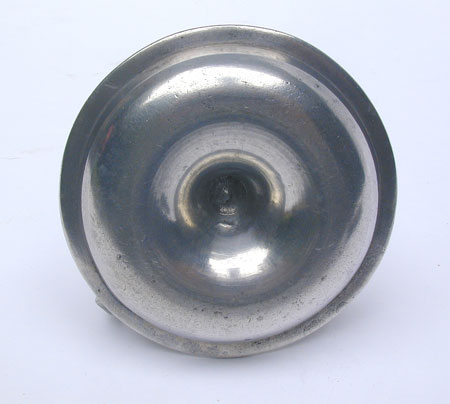 A Small Antique Unmarked American Pewter Saucer Base Fluid Lamp