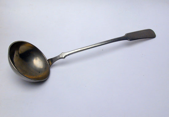 Unmarked American Pewter Ladle