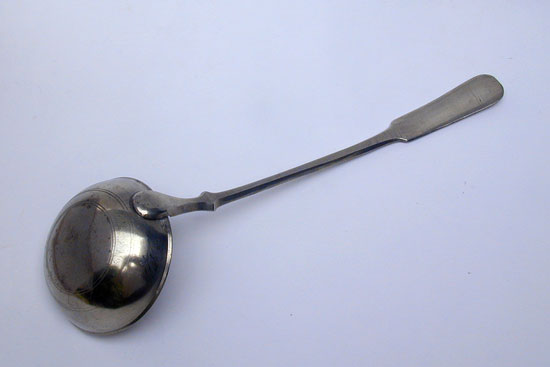Unmarked American Pewter Ladle