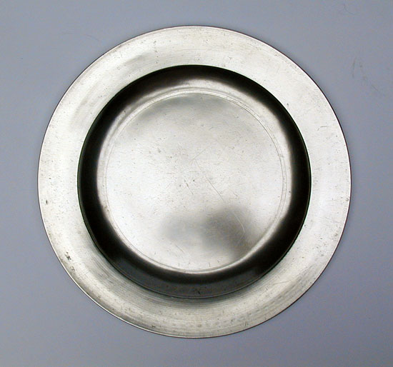 A Superb Flat Rim Pewter Plate by John Skinner