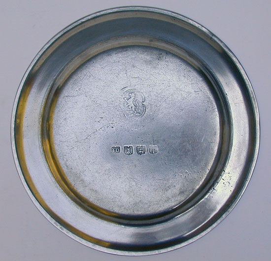 A Single Reed Rim Pewter Plate by Thomas Danforth III