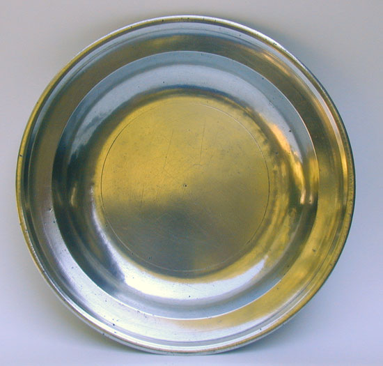 An Export Pewter Soup Plate by Henry & Richard Joseph 