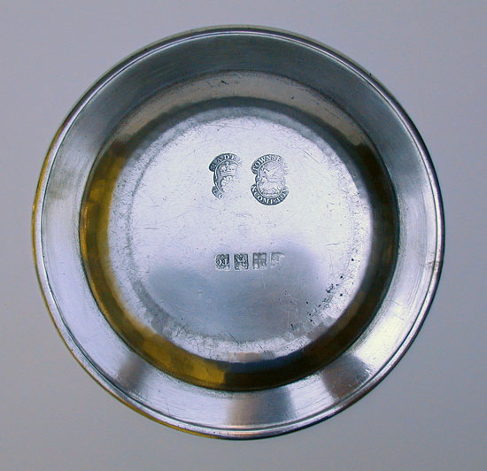 An Export Pewter Flat Rim Plate by Townsend & Compton