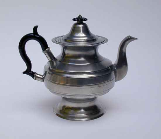 An Inverted Mold Pewter Teapot by James Putnam