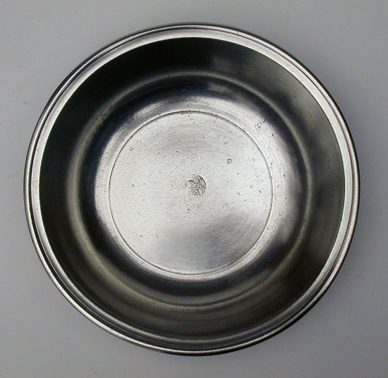 A Fine Small Antique American Pewter Basin by Samuel Danforth