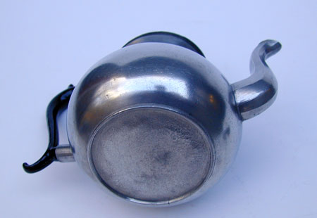 An Unmarked American Pewter Pear Form Teapot