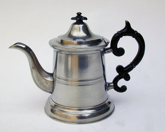 A Truncated Lighthouse Pewter Teapot by Smith & Co.