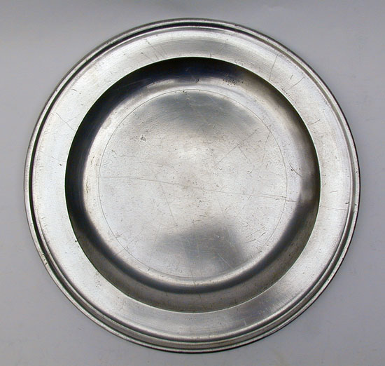 A Large Export Pewter Plate by Compton