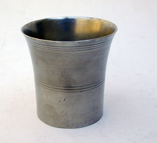 An American Pewter Beaker by Thomas Wildes