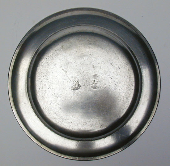 A Samuel Pierce Pewter Plate