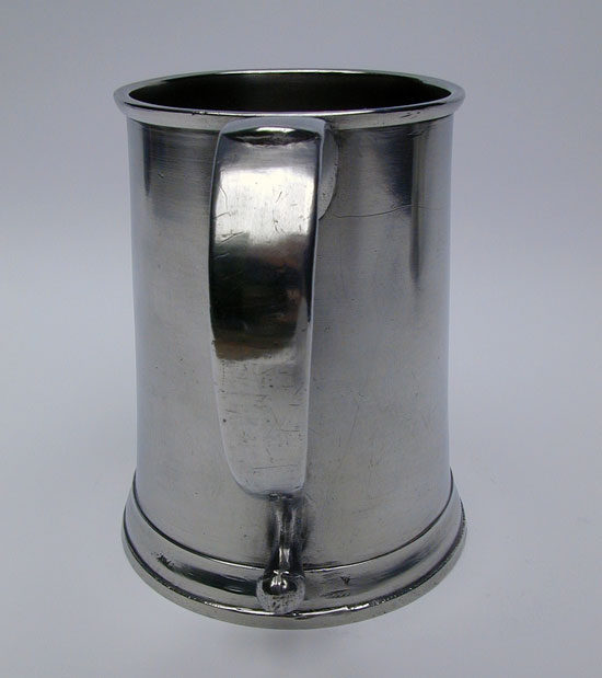 A Handsome Antique American Pewter Quart Pewter Mug by Thomas Danforth II or III