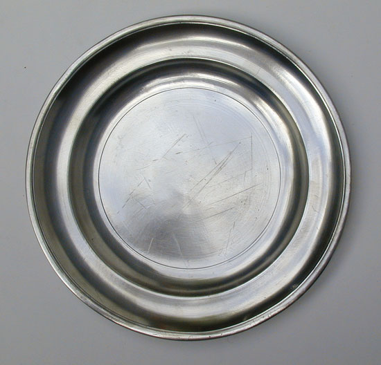 A Near Mint Antique American Pewter Plate by the Boardmans