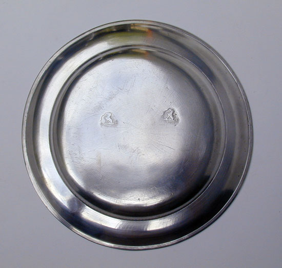 A Near Mint Antique American Pewter Plate by the Boardmans