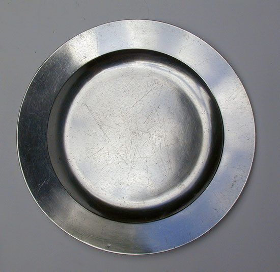 Export Pewter Flat Rim Plate by Thomas Swanson