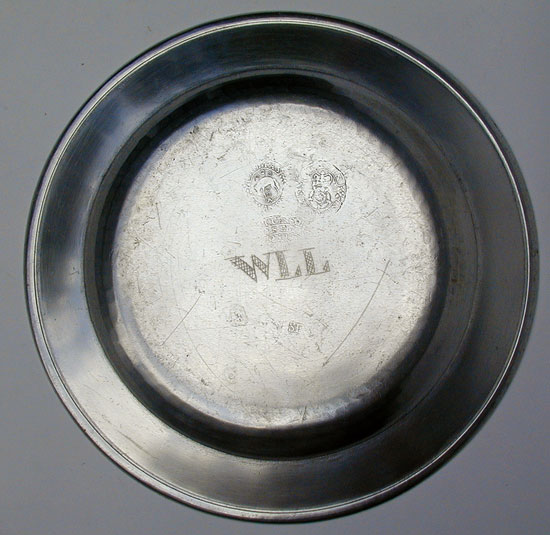 Export Pewter Flat Rim Plate by Thomas Swanson