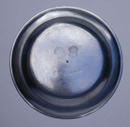 A Well Used Export Pewter Plate by Townsend & Compton